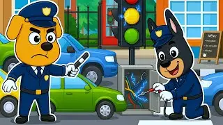 The Morning Traffic Jam Mission 🚓🚦 | Labrador Repair the Traffic Lights | Police Labrador Animation