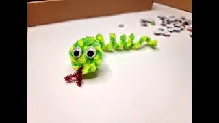 Craft Snake From Googly Eyes & Pipe Cleaners - DIY Crafting Ideas For Kids At Home
