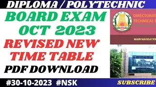 BREAKING NEWS | NEW REVISED TIME TABLE OCT 2023 PDF DOWNLOAD | #NSK UPDATES | TAMILAN ULAGAM | #DOTE