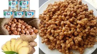 GROUNDNUT CAKE WITH GINGER | GINGER GROUNDNUT SWEET CANDY |The Gambia 🇬🇲 |CRUNCHY GROUNDNUT CANDY