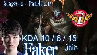 SKT T1 Faker JHIN vs RYZE Mid - Patch 6.14 KR Ranked | League of Legends