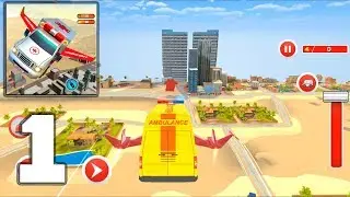 Flying Ambulance Rescue Emergency Drive - Mobile Gameplay Walkthrough Part 1 (iOS, Android)