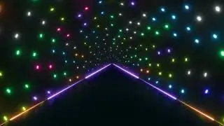 DJ Visualization || Neon Light Multi Color Dot Shape Tunnel Round Background Loop || Royalty Free.