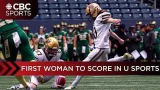 Maya Turner becomes first woman to play and score in U Sports football | CBC Sports