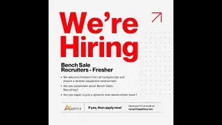 Freshers Hiring || Bench Sales Recruiter || Kondapur, Hyderabad,
