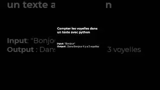 Exercice python (compter les voyelles dans un texte) #python #coding #youtubeshorts