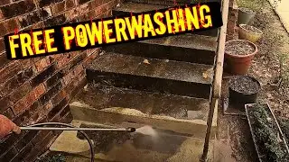 POWERWASHING SUPER SLICK STAIRS and DRIVEWAY for ELDERLY HOMEOWNERS ( HUGE TRANSFORMATION )