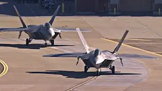 Lockheed Martin F-22 Raptor Stealth Fighter | Uncut Taxi, Flying & Ground Shots