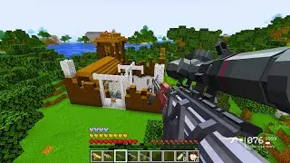 DESTROYING UPGRADED SECRET PILLAGER BASE IN THE FOREST USING FUTURISTIC WEAPONS IN MINECRAFT!
