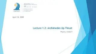 Lecture 1.2 Archimedes Up Thrust