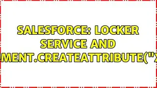 Salesforce: Locker service and document.createAttribute(
