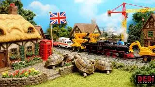 Adorable Baby Sulcata Tortoises Explore a Magical Mini English Countryside Village!
