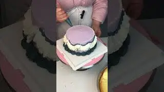 Purple cartoon animation theme cake decoration