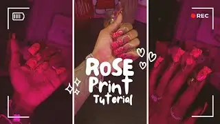 Trendy Rose Print Duck Nails | tutorial | V-Day Nail art | Nini On Tha Beat ♡