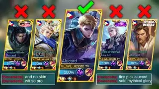 NO SKIN ALUCARD FIRST PICK IN MYTHICAL GLORY SOLO RANKGAME!! VICTORY OR DEFEAT? | MLBB