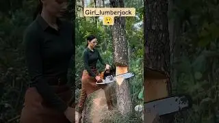 Wait&hellip; A Woman Cutting a Giant Tree with Precision! 🌳⚡🔥#shorts#stihl#wood#chainsaw#kiliyekiliye#viral