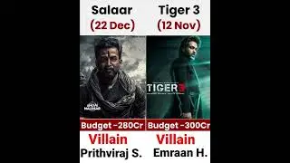 Tiger 3 Vs Salaar Movie Comparison | Box Office Collection | Villain Video #shorts #tiger3 #salaar
