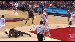 Roy Hibbert flops on Robin Lopez: Indiana Pacers at Portland Trail Blazers