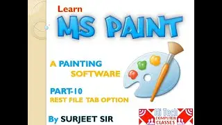 MS PAINT PART-10 REST FILE TAB OPTIONS