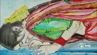 Making of Shy Indian Village Girl - Art by AJ Art Impresso