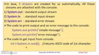JAVA - MODULE 3 - TOPIC 8 - JAVA I/O BASICS