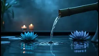 Relaxing Bamboo Water Fountain 💧 Healing Music for Stress Relief, Anxiety & Sleep (Live 24/7)