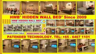 Wall Bed/ Hidden Bed.Completed HWB&reg;ProjectsProfile.HiddenDining Table, Hidden Study Table.HDB