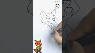 How to Draw Nick Wilde in 1 Minute! 🦊 | Zootopia 2 Easy Art #shorts