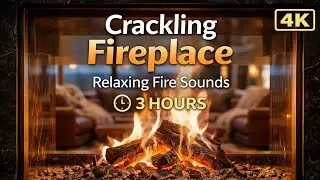 🔥 3 Hours 4K Fireplace Sounds, Real Crackling Fire (No Music) for Sleep, Study & Relax