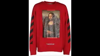Off White Virgil Abloh Red MoNA LISA Sweatshirt