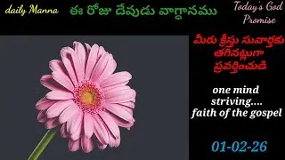 Today's God promise & Daily devotion|Today God's promise 01-02-26|Daily Bread @CHRIST RESTORES LIFE
