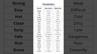 Words with Synonyms and Opposites | Expand Your Vocabulary | Learn English Easily with Examples