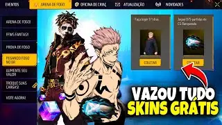 CORRE! ESCOLHA SUA SKIN GRÁTIS, GOJO E TODOS ITENS, NOVO MANIACO DO GOLPE E MAIS NOVIDADES FREE FIRE