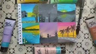 3 easy acrylic colour painting on canvas pad 💝 #art #acryliconcanvas #canvas #painting #artwork