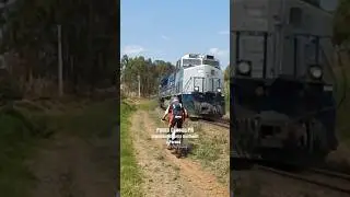 Trem no cruzamento da Anita Garibaldi em Ponta Grossa