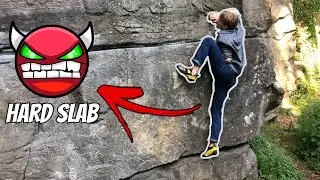 Trying the Hardest Slab at the Crag | Crag Bouldering