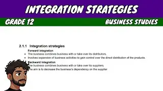 Integration Strategies | Grade 12 Business Studies