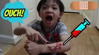 Unboxing Pink Police Motorcycle ride on Car and Kid wearing Dog Costume for Kids and Children