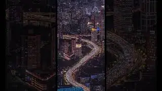 Shanghai busy traffic at Evening
