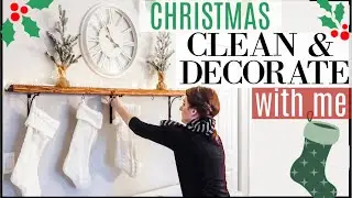 LAST-MINUTE Christmas Clean + Decorate! | Purging Toy Collection | Cleaning Motivation | DIY Mantle