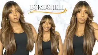 Freetress Equal Curtain bang Synthetic Hair HD Lace Front Wig - BOMBSHELL --/WIGTYPES.COM
