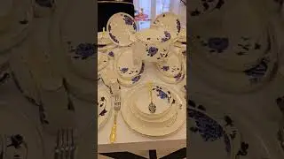 Royal gold Denner set | Kraliyet Mavisi ve Altın Detaylı L&uuml;ks Yemek Takımı #اكسبلور#teaware #fyp