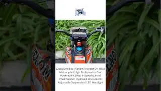 125cc Dirt Bike  Venom Thunder Off Road Motorcycle  High Performance Gas Powered Pit Bike  4 Speed M