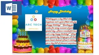 How to Make Birthday Card in MS Word  | ARC Tech Official