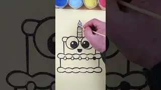 creative diy sand painting Birthday- Cake/colors/sand art/ coloring Birthday- Cake