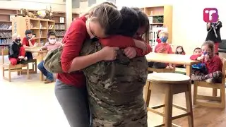 Military Dad Surprises Twin Daughters During School Storytime