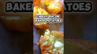 Cheesy Bacon Baked Potatoes #food #cheese #potato #shorts #easyrecipe