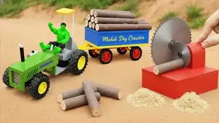 DIY Mini Tractor Wood Cutting Machine Works | Amazing Mini Science Projects | Smart Farming Ideas