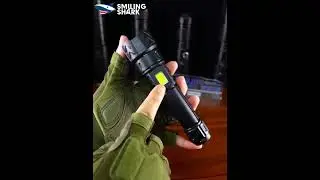 SMILING SHARK M60 LED Flashlight, 5 Modes with COB Light, 36V Type C Rechargeable, Waterproof