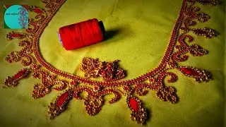 Simple Aari Thread Work in Normal Needle Stitch.